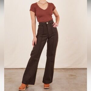 NWOT Big Bud Press Western Pants, Size XS in Espresso Brown